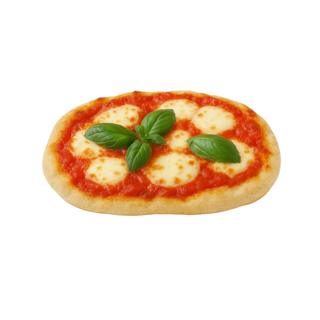 pinsa rossa con pomodoro e mozzarella